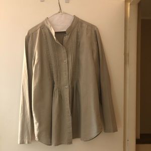 Pintucked long sleeve blouse